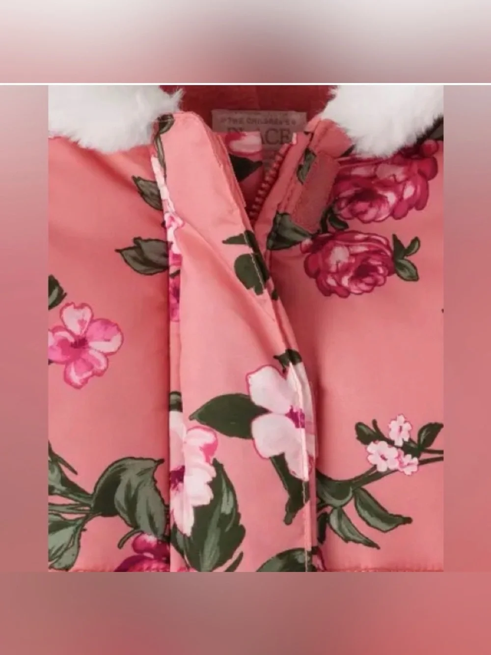 The Children’s Place Floral Snowsuit | Pink Floral | 6-9 months